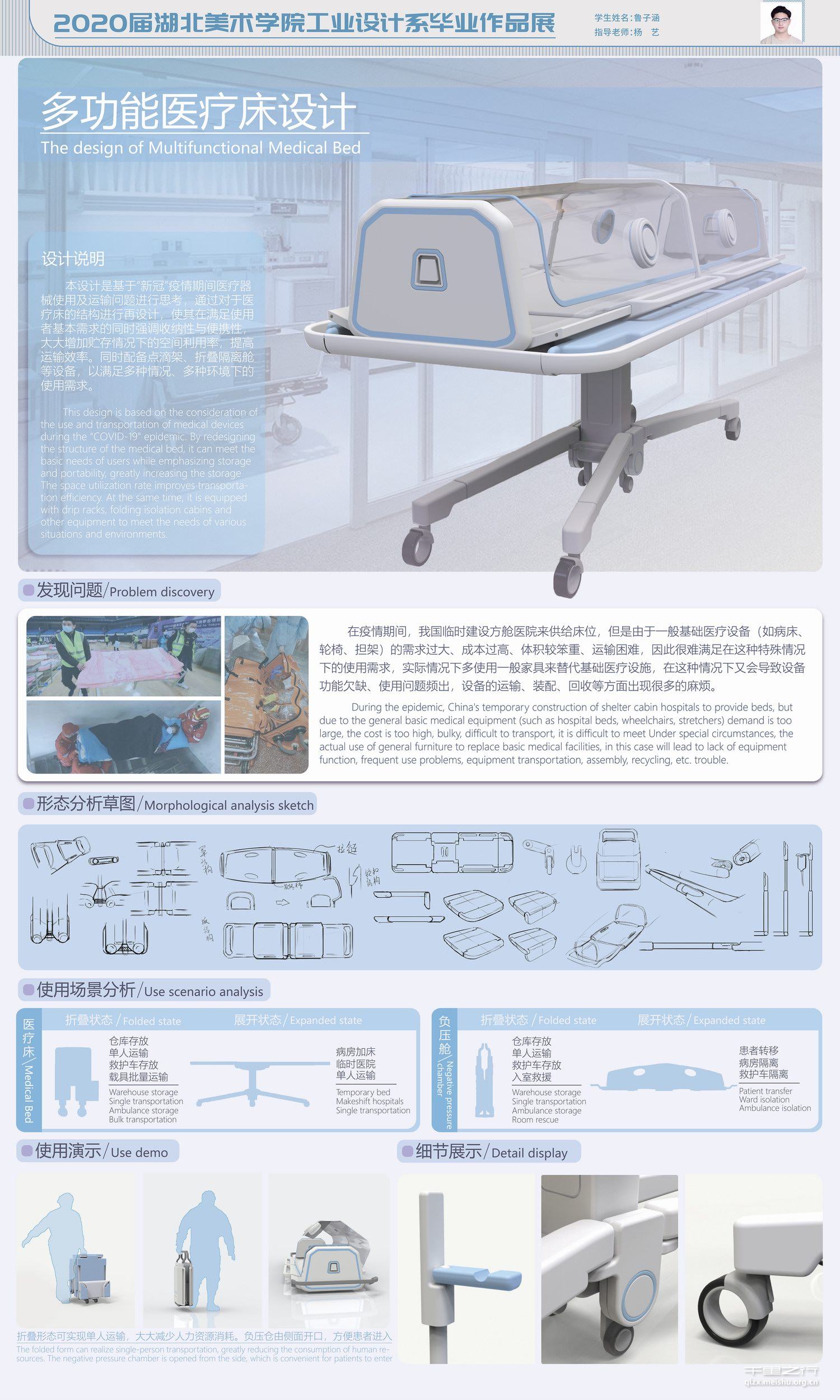 《多功能折叠医疗床》