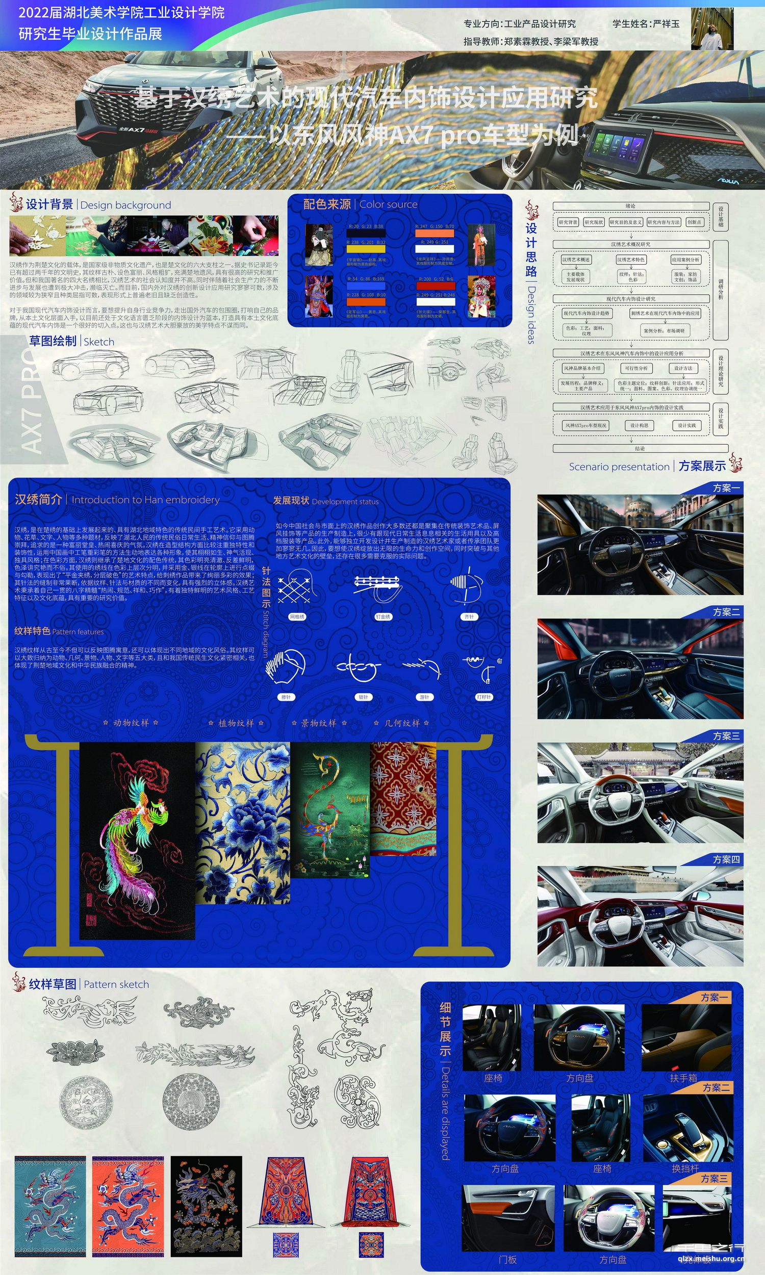 《基于汉绣艺术的现代汽车内饰设计应用研究——以东风风神AX7pro车型为例》