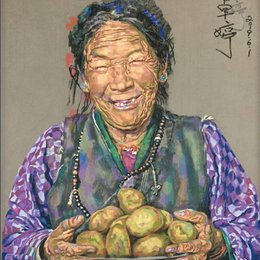 杨卓婷《艾玛土豆难题》粉画108×76cm